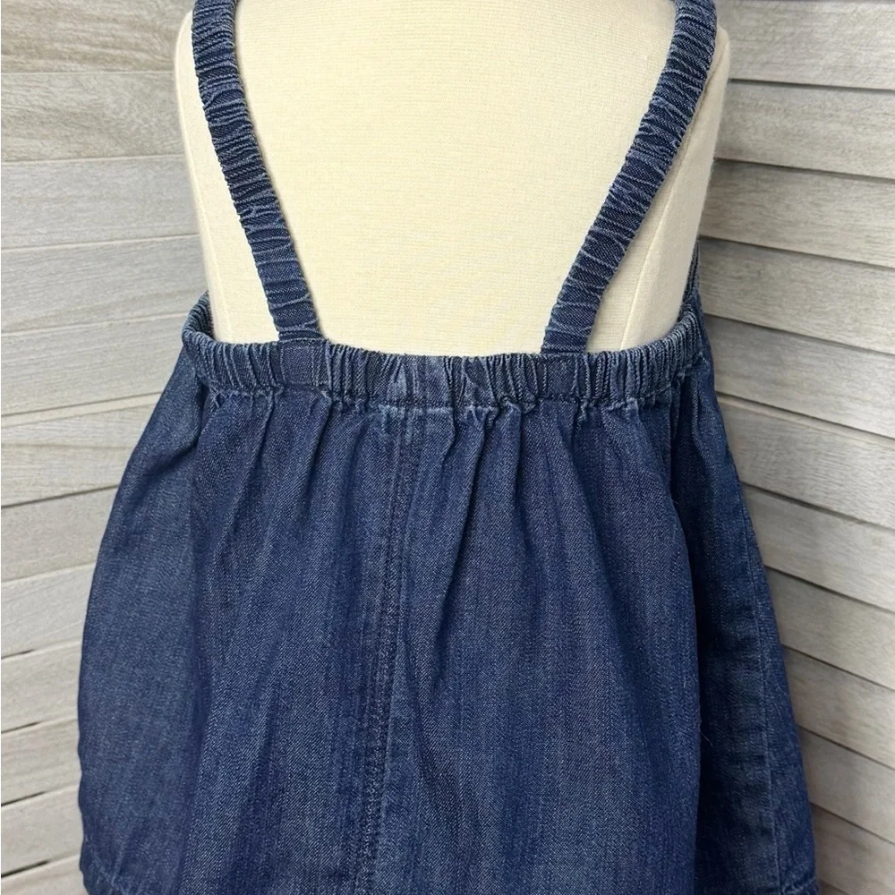 Old Navy Chambray Denim Tank Top Girls 5T Boho Pocket Swing Tunic Cottagecore